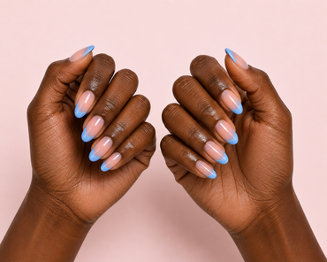 Pastel Pink & Blue French Tip Press-On Nails – Stiletto, 24pcs
