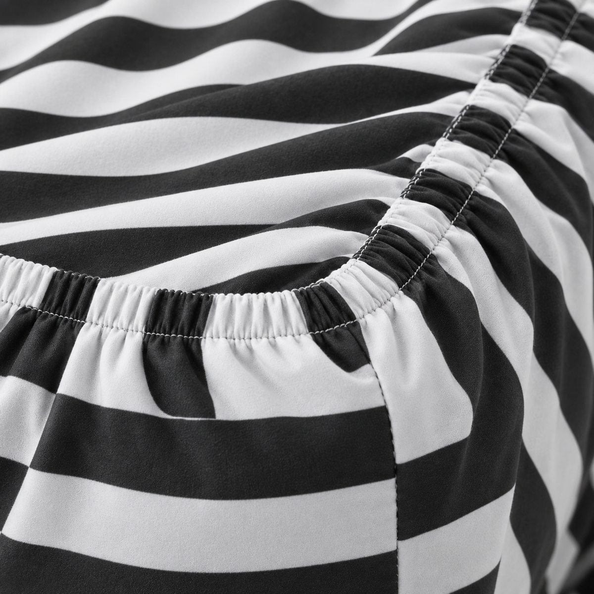 Deep Pocket Microfiber Fitted Sheet, Black & White Stripe