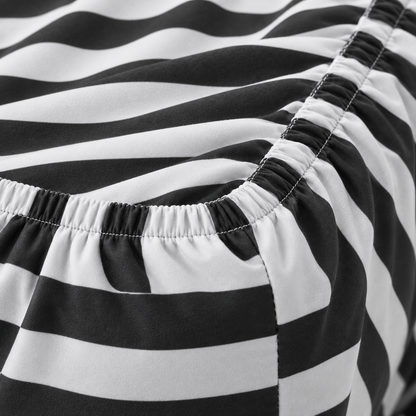 Deep Pocket Microfiber Fitted Sheet, Black & White Stripe