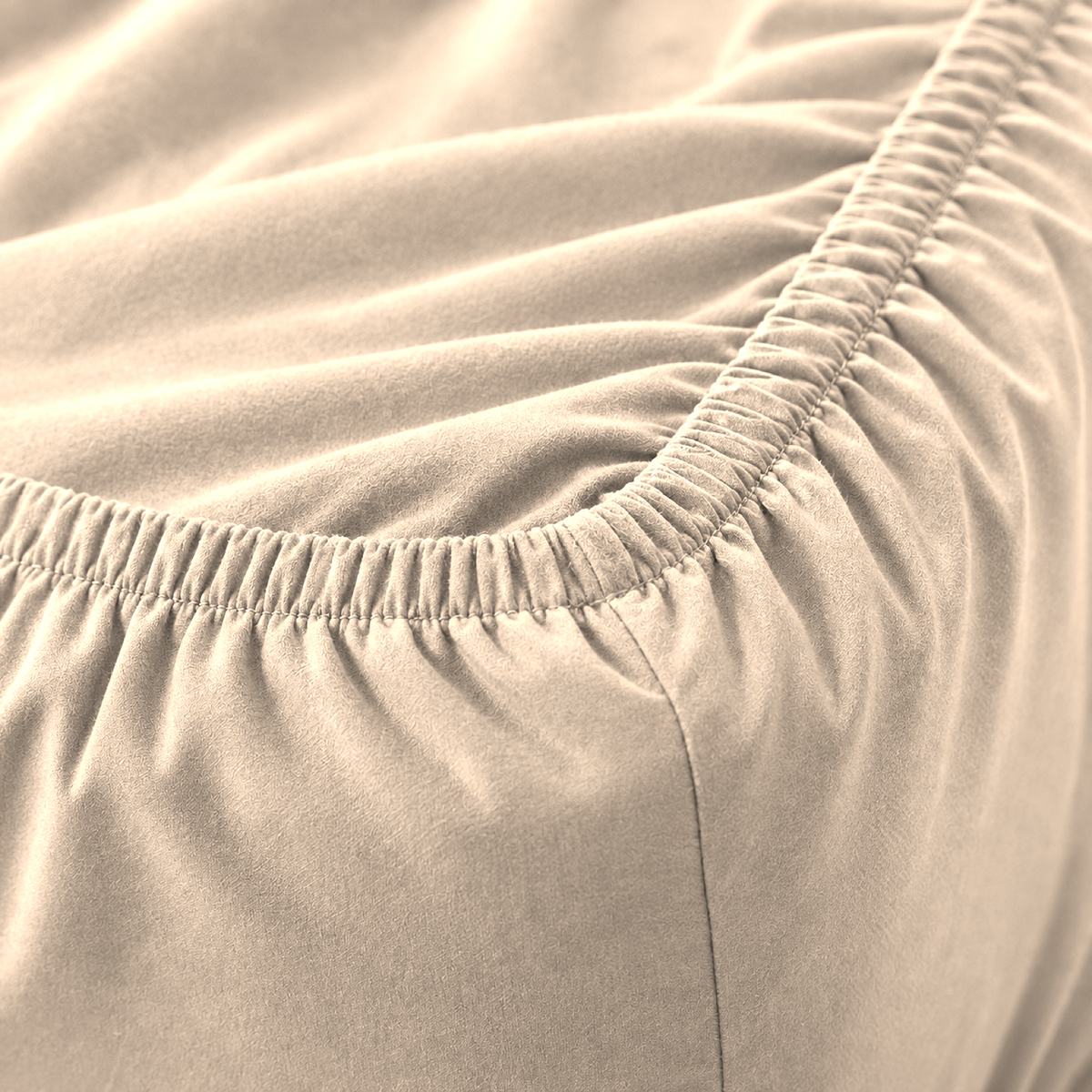 Deep Pocket Microfiber Fitted Sheet, Cream Beige
