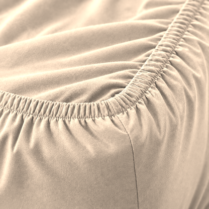 Deep Pocket Microfiber Fitted Sheet, Cream Beige