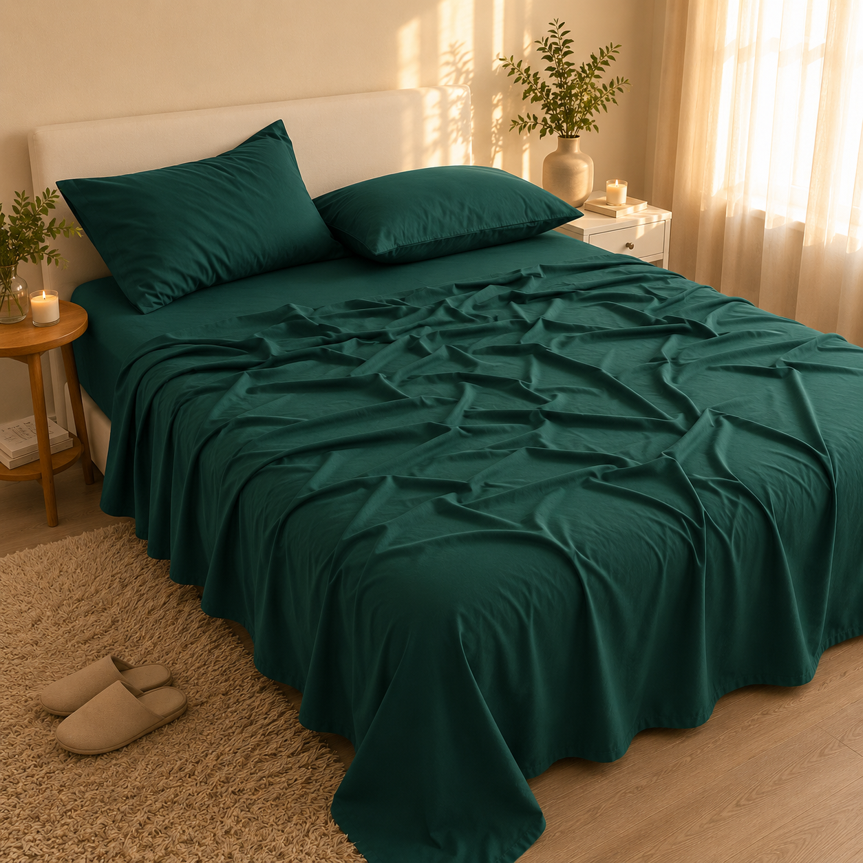 Cooling Bamboo Rayon Sheet Set – Emerald Green
