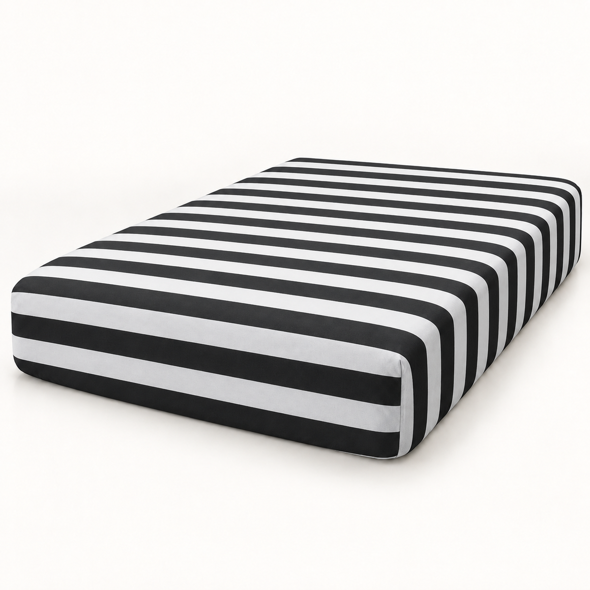 Deep Pocket Microfiber Fitted Sheet, Black & White Stripe