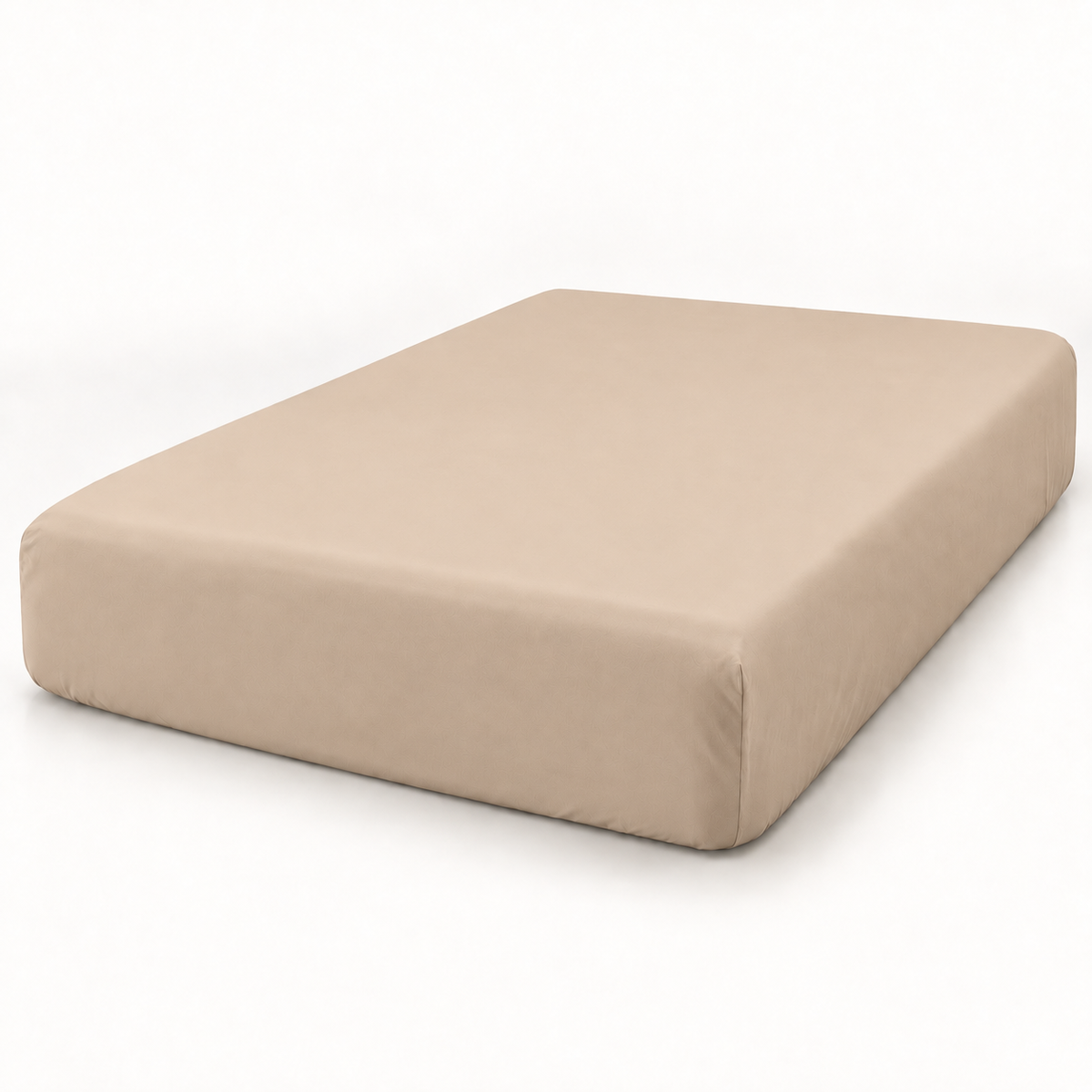 Deep Pocket Microfiber Fitted Sheet, Cream Beige