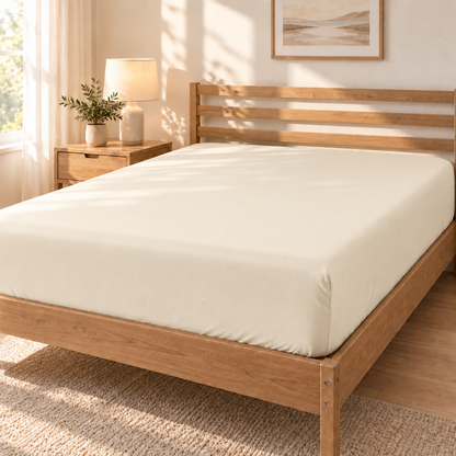 Deep Pocket Microfiber Fitted Sheet, Ivory