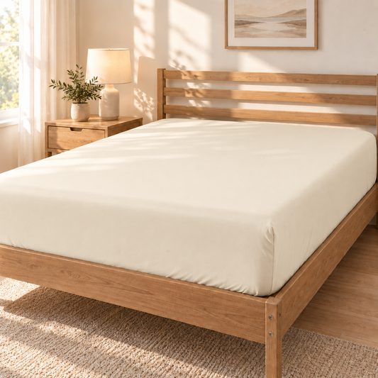 Deep Pocket Microfiber Fitted Sheet, Ivory
