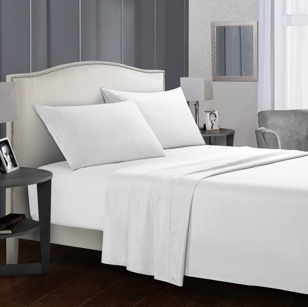 Solid Color Brushed Fabric Four-Piece Bedding Set - Modern Minimalist Bed Linens - Calm Cloud Bedding