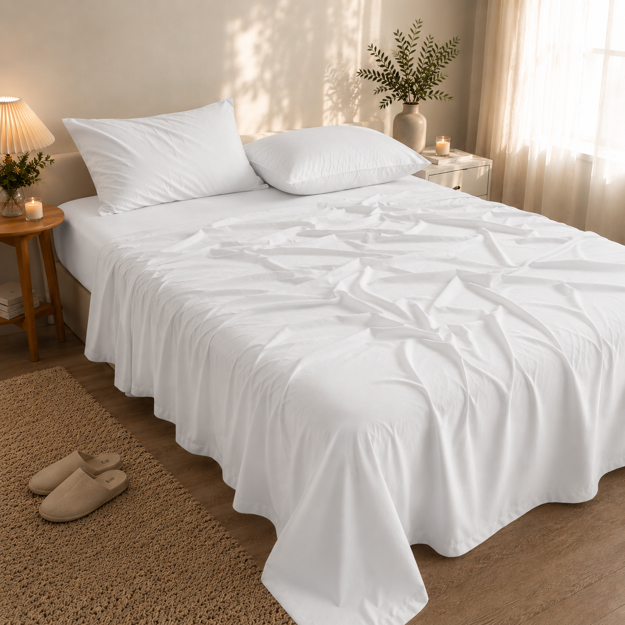 Cooling Bamboo Rayon Sheet Set – White