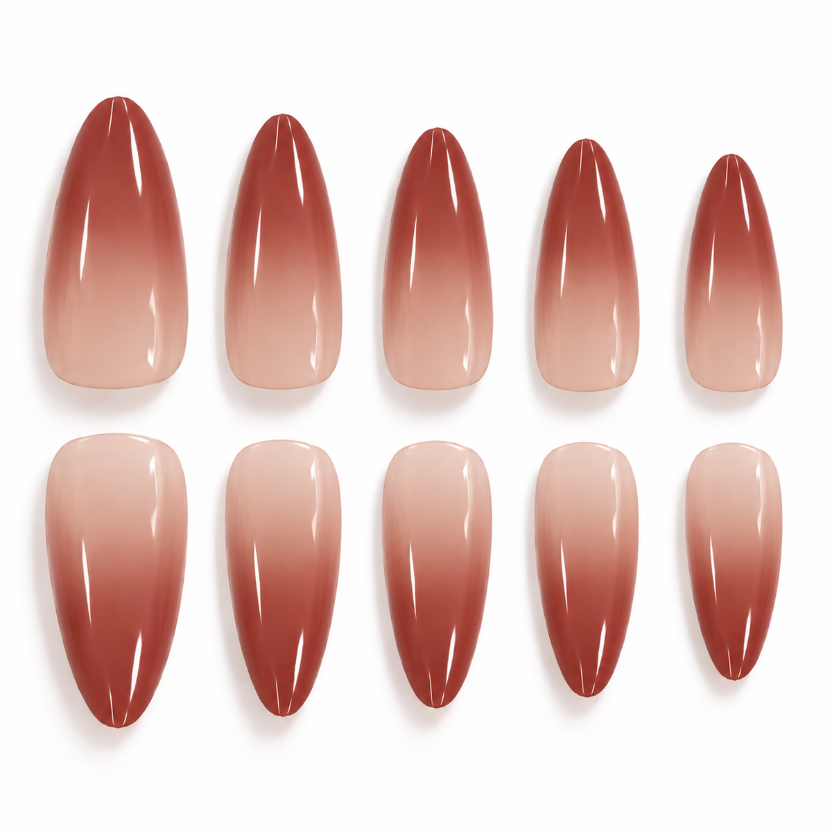 Pink Gradient Press-On Nails – Luxury Style, 10pcs – set