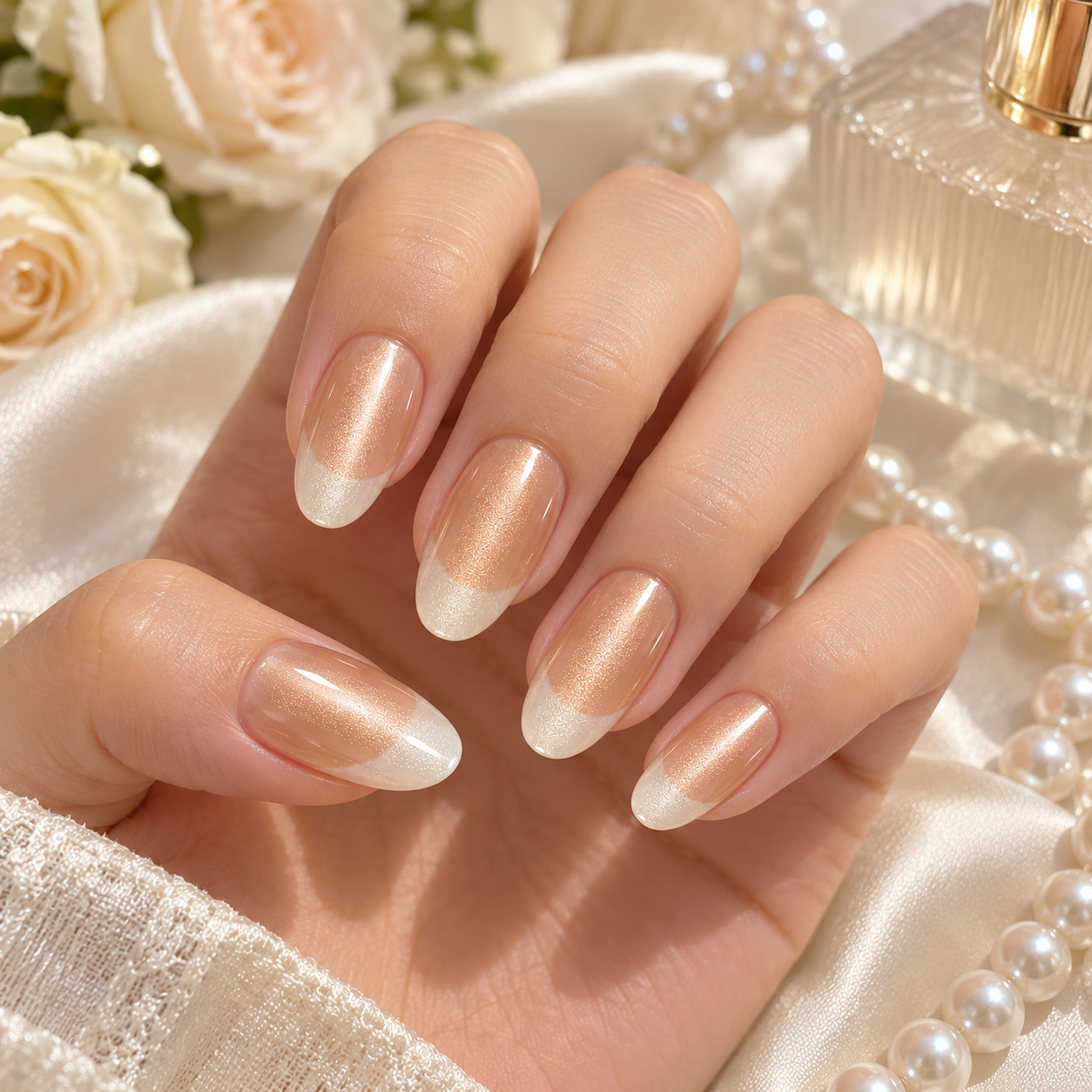 Ombre French Tip Press-On Nails – 10pcs – hand