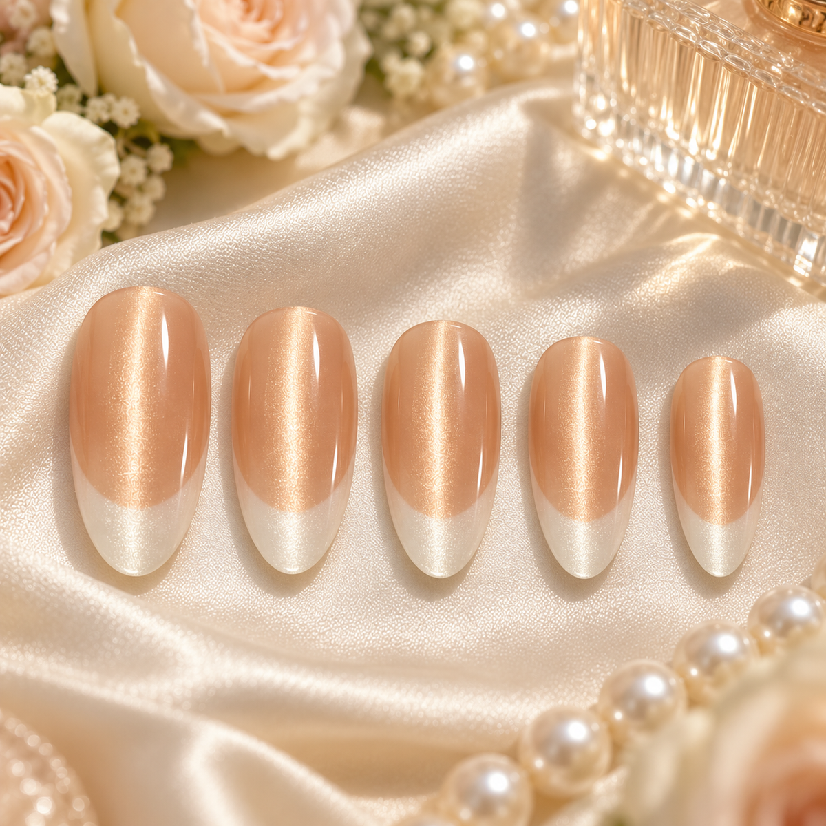 Ombre French Tip Press-On Nails – 10pcs – flatlay