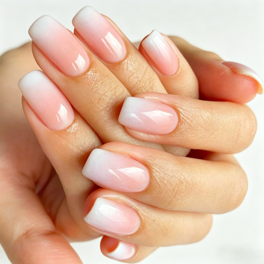 Vanilla Cream Ombre Press-On Nails – Short Square, 24pcs