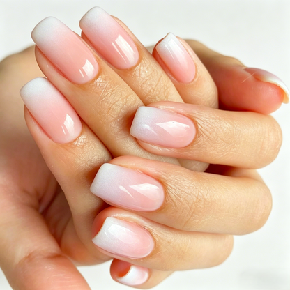Vanilla Cream Ombre Press-On Nails – Short Square, 24pcs