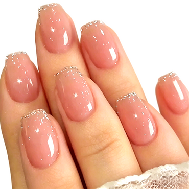 Pink Gradient Press-On Nails – Almond, 24pcs