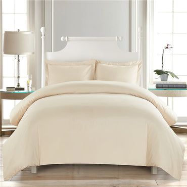 Solid Color Brushed Cotton Duvet Cover 3-Piece Set - Calm Cloud Bedding
