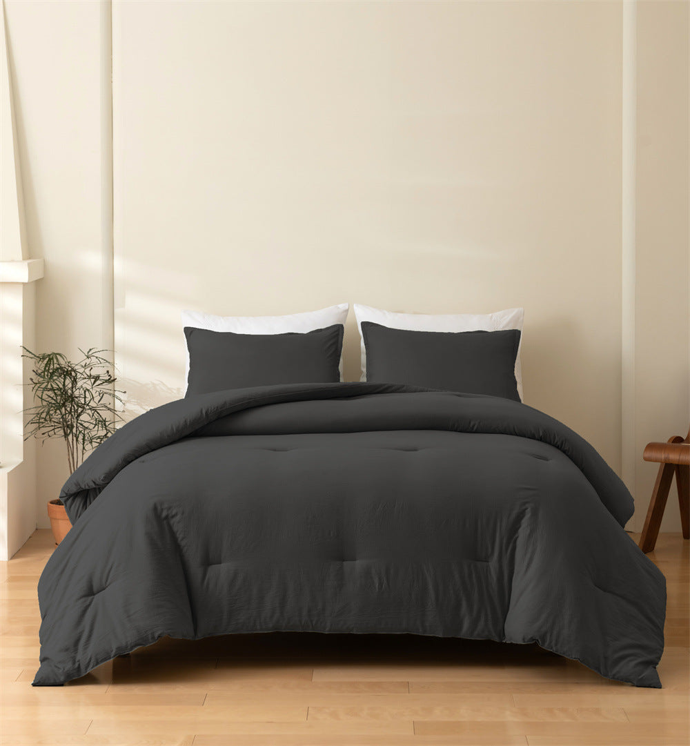 Solid Color Quilt and Pillowcase 3-Piece Set