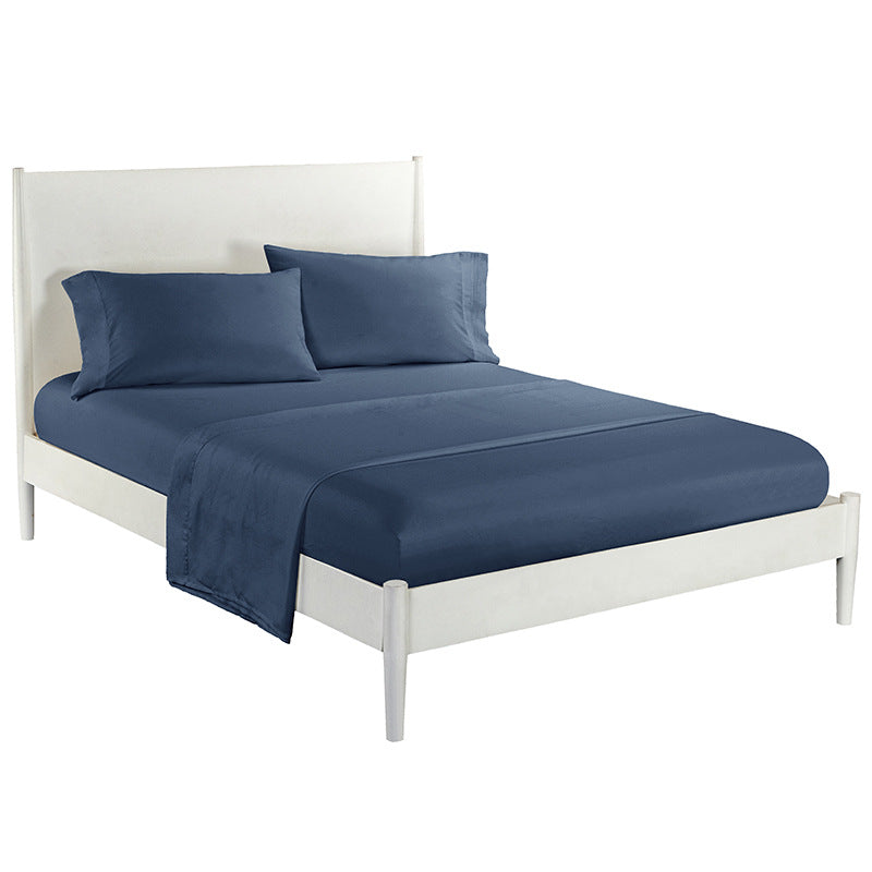 Solid Color Brushed Cotton 4-Piece Set Skin-Friendly  Comfortable  Modern and Minimalist - Calm Cloud Bedding
