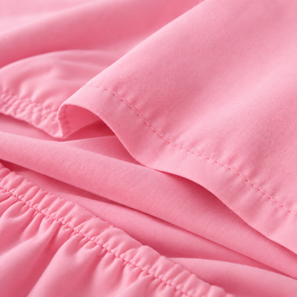Deep Pocket Microfiber Sheet Set, Pink — detail