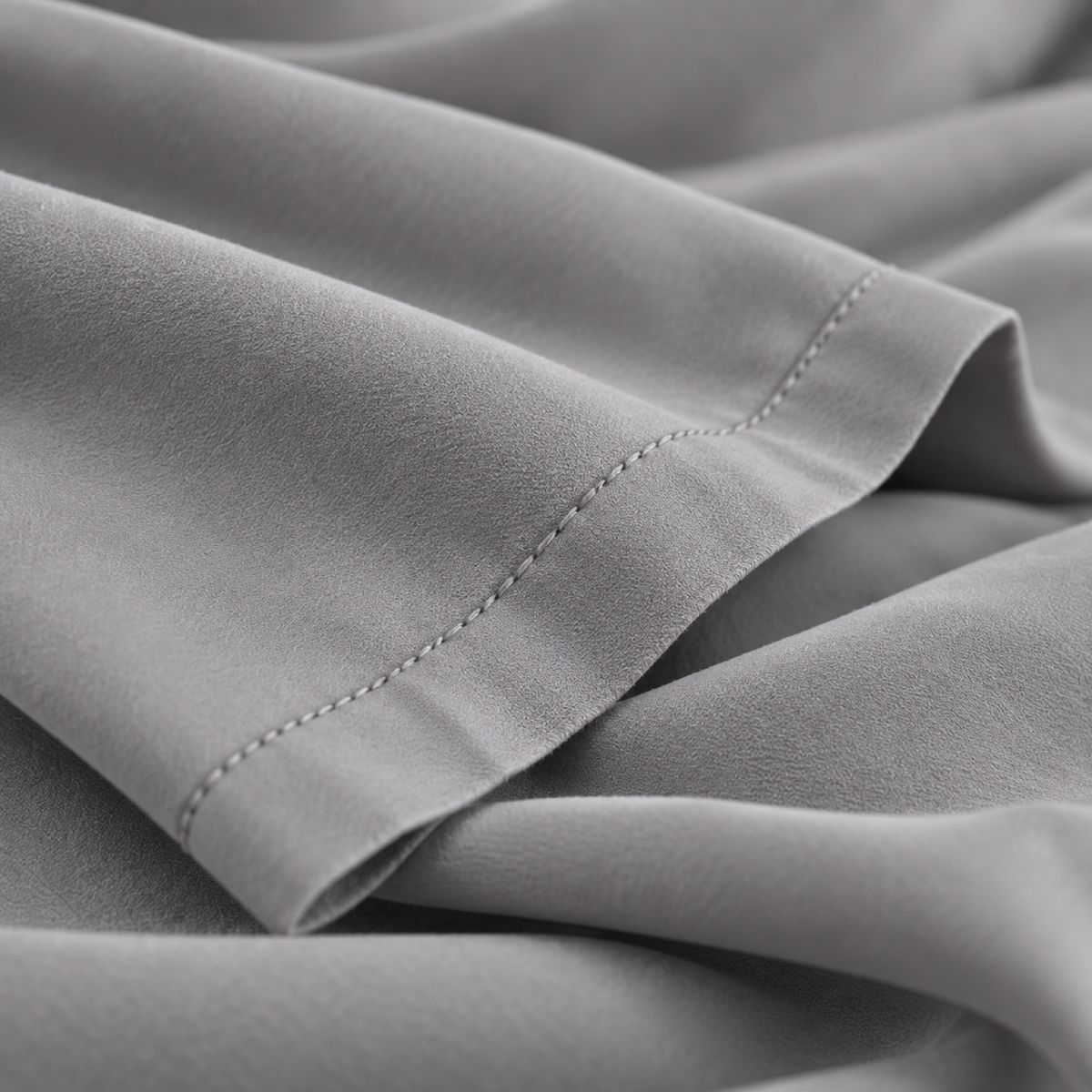 Soft-Touch Microfiber Sheet Set, Light Grey — detail
