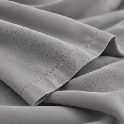 Soft-Touch Microfiber Sheet Set, Light Grey — detail
