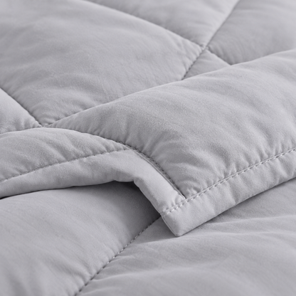Microfiber Comforter Set with Sheets, Light Grey — detail