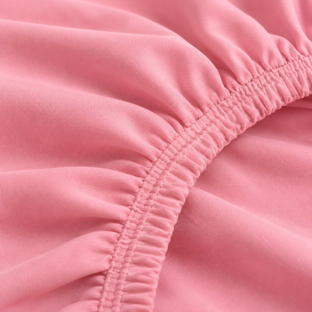 Deep Pocket Microfiber Fitted Sheet, Rose Pink — detail