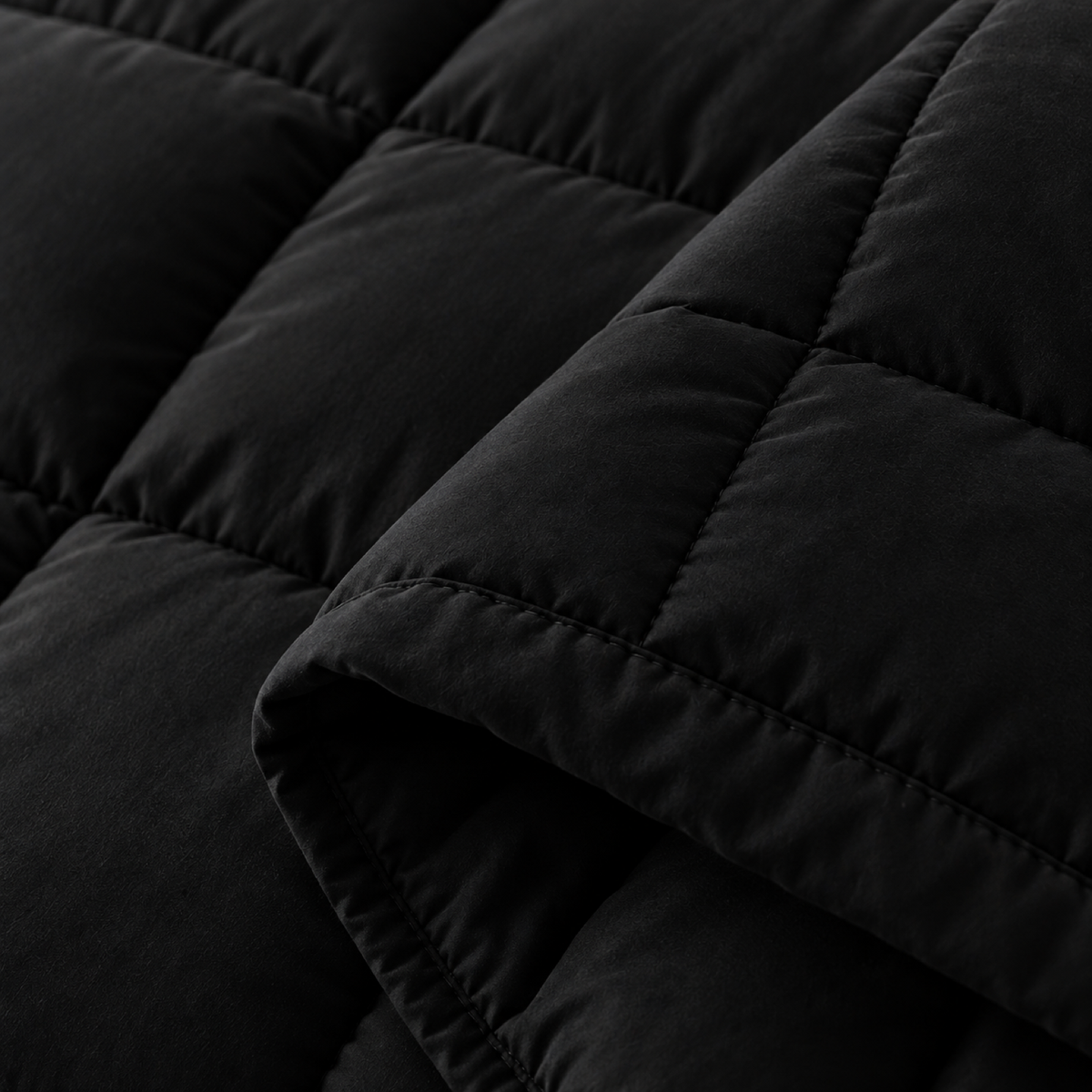 All-Season Down Alternative Comforter, Black — detail