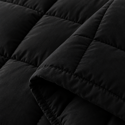 All-Season Down Alternative Comforter, Black — detail