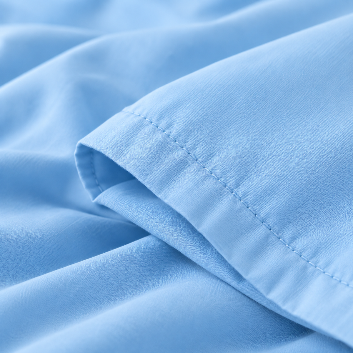 Solid Microfiber Duvet Cover Set, Sky Blue — detail
