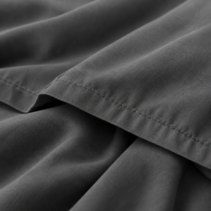 Solid Microfiber Duvet Cover Set, Dark Grey — detail