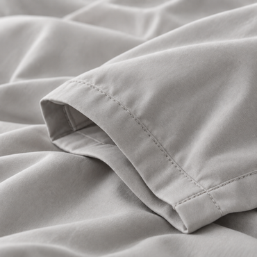 Solid Microfiber Duvet Cover Set, Light Grey — detail