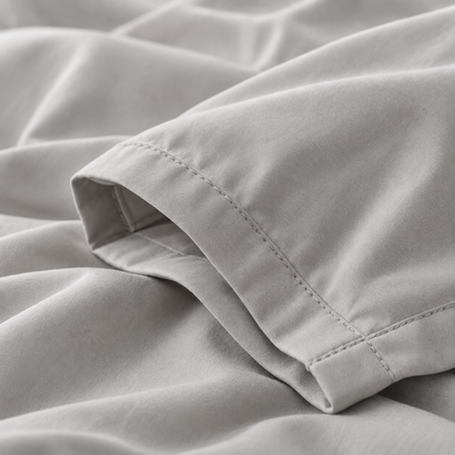 Solid Microfiber Duvet Cover Set, Light Grey — detail