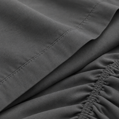 Deep Pocket Microfiber Sheet Set, Charcoal Grey — detail