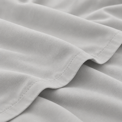 Ultra-Soft Microfiber Flat Sheet, Light Grey — detail
