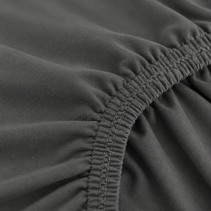 Deep Pocket Microfiber Fitted Sheet, Charcoal Grey — detail
