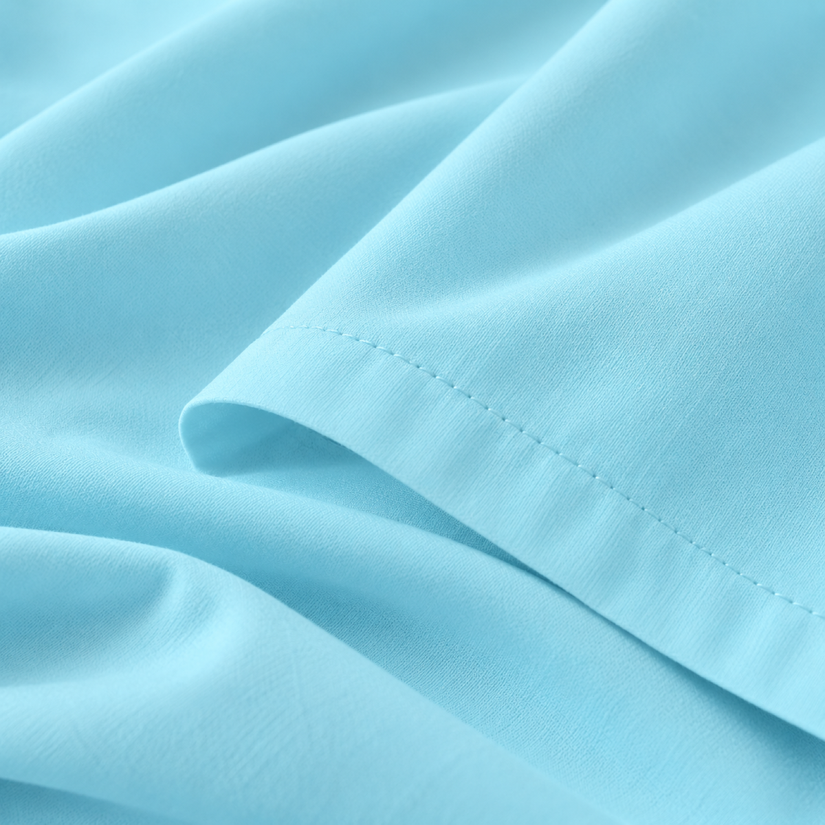 Ultra-Soft Microfiber Flat Sheet, Sky Blue — detail