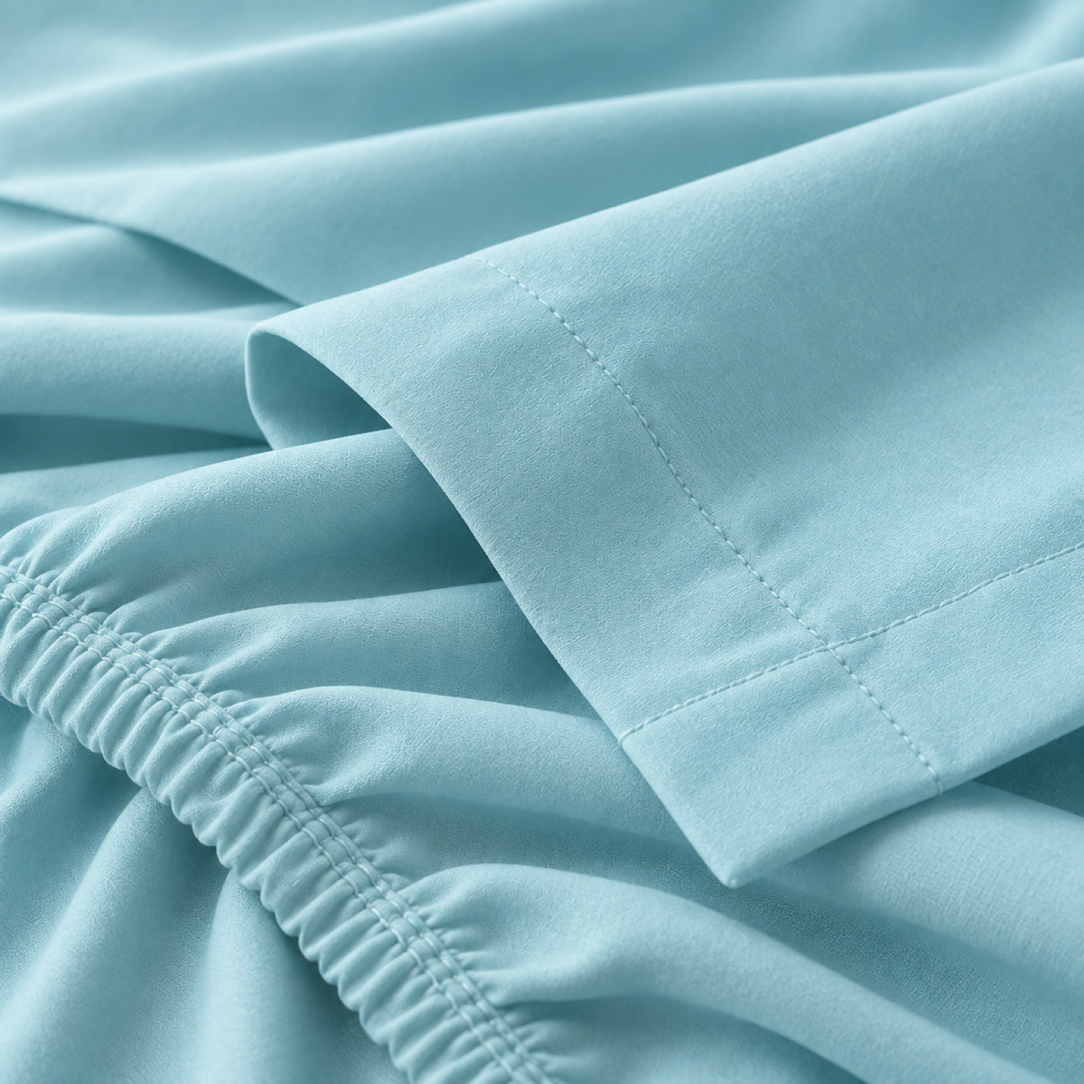 Soft-Touch Microfiber Sheet Set, Aqua — detail