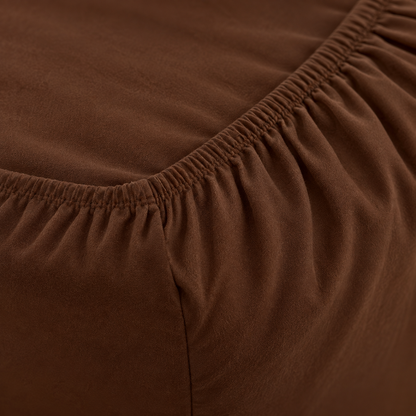 Deep Pocket Microfiber Fitted Sheet, Coffee Brown — detail