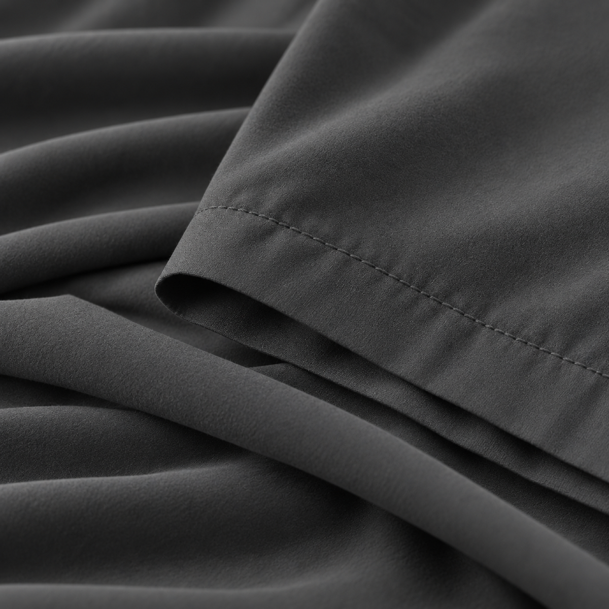 Soft-Touch Microfiber Sheet Set, Charcoal Grey — detail