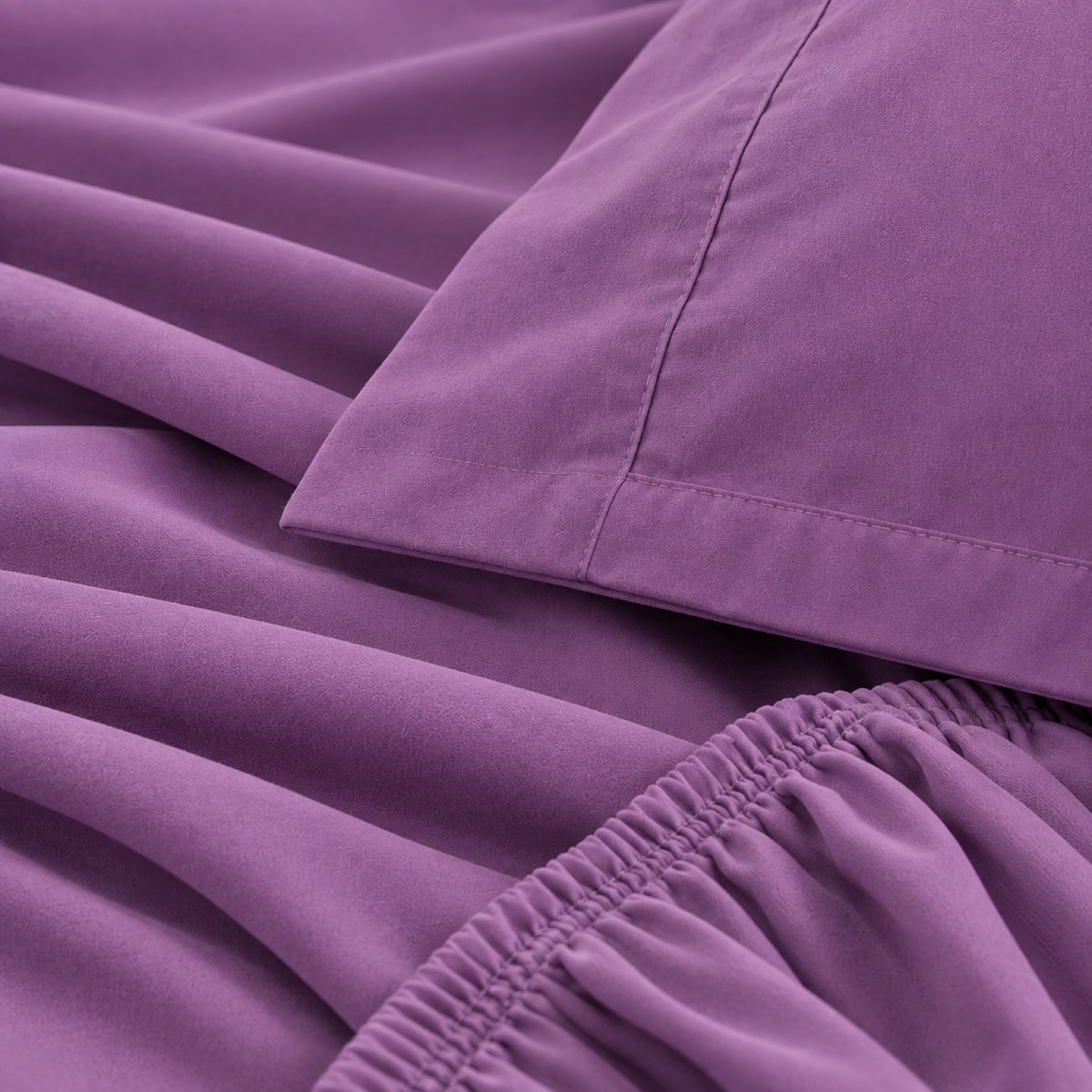 Soft-Touch Microfiber Sheet Set, Purple — detail