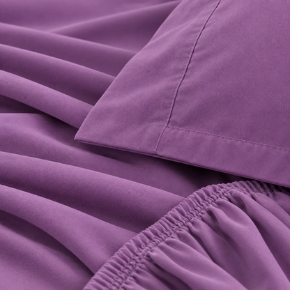 Soft-Touch Microfiber Sheet Set, Purple — detail