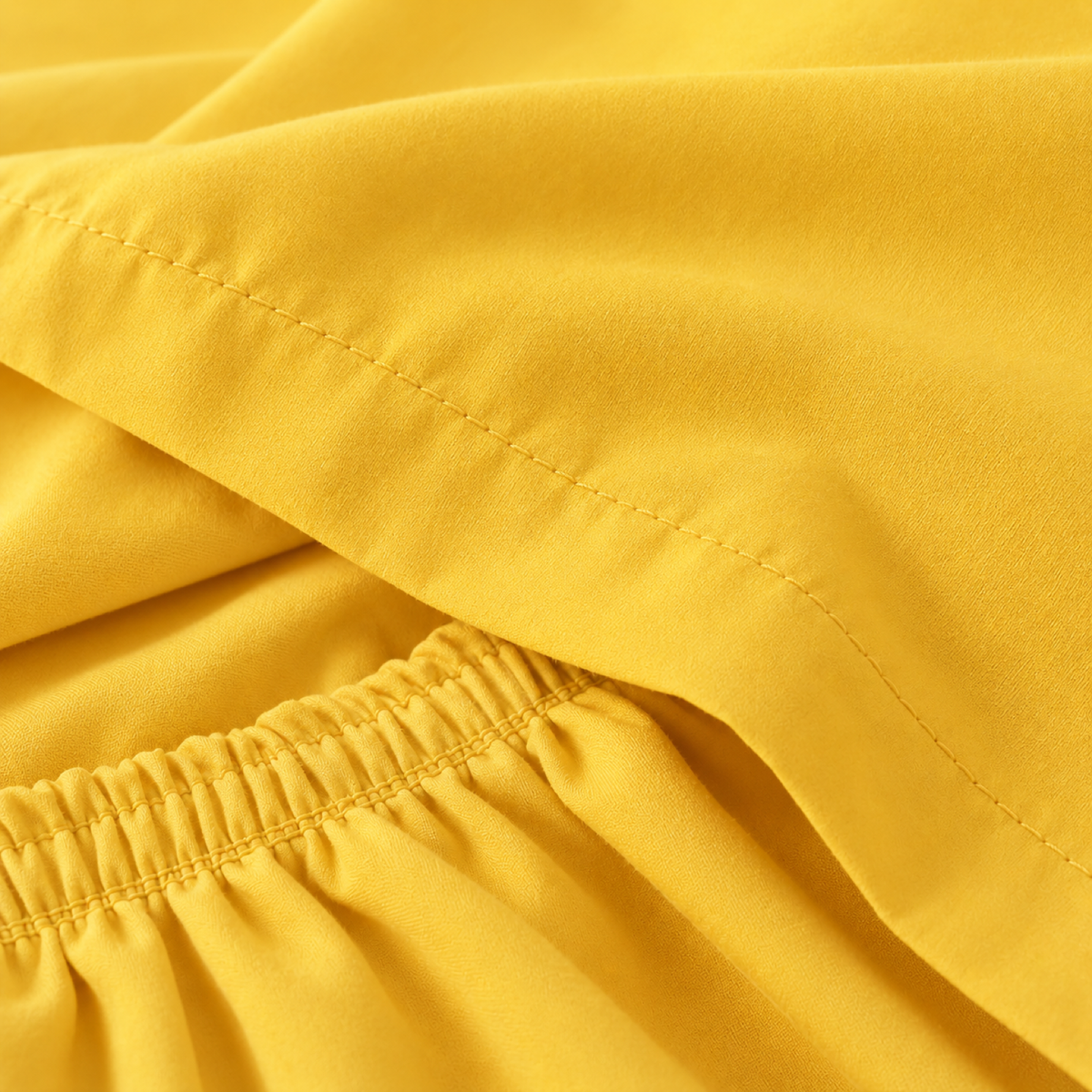 Deep Pocket Microfiber Sheet Set, Golden Yellow — detail