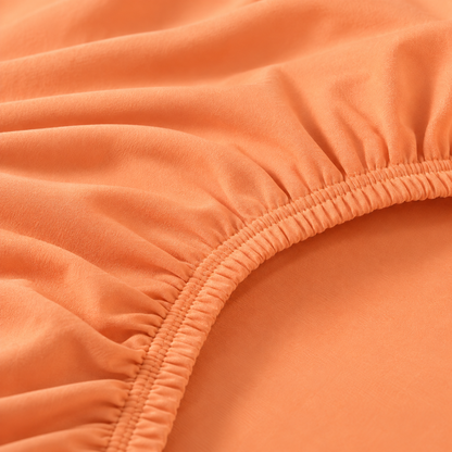 Deep Pocket Microfiber Fitted Sheet, Apricot — detail
