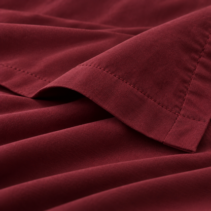 Soft-Touch Microfiber Sheet Set, Wine Red — detail