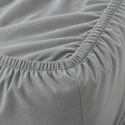 Deep Pocket Microfiber Fitted Sheet, Smoke Grey — detail