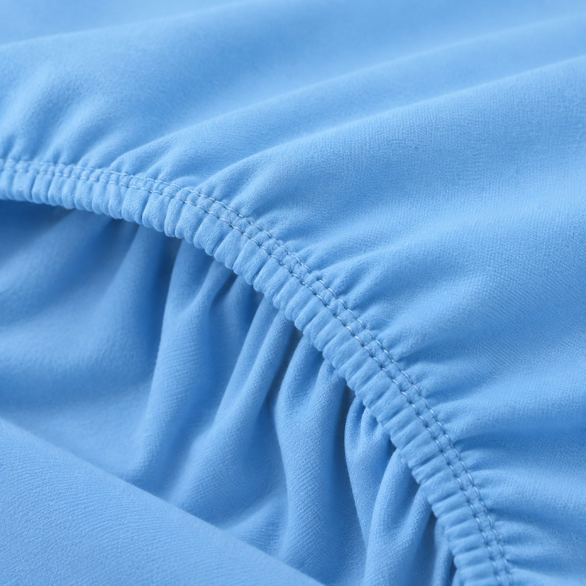 Deep Pocket Microfiber Fitted Sheet, Cornflower Blue — detail