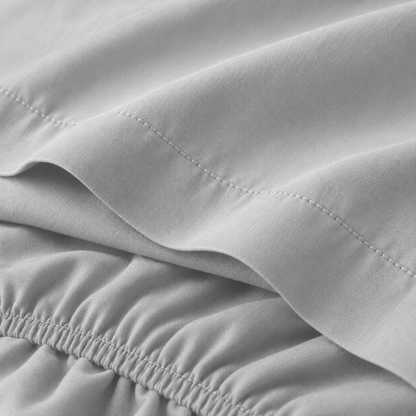 Deep Pocket Microfiber Sheet Set, Silver Grey — detail
