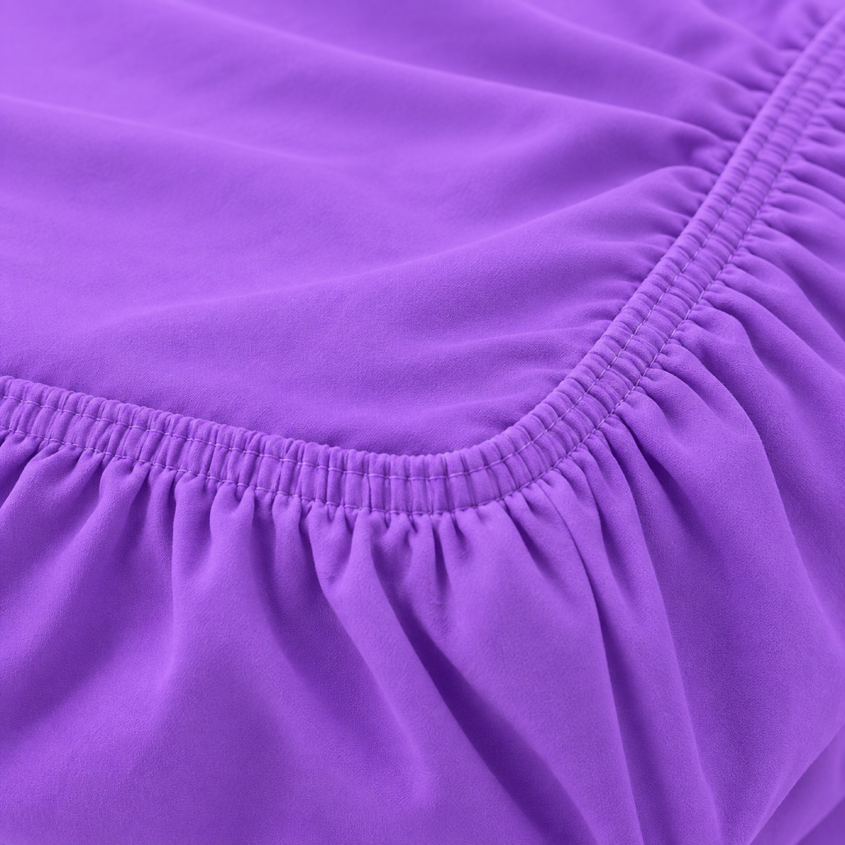 Deep Pocket Microfiber Fitted Sheet, Purple — detail