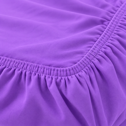 Deep Pocket Microfiber Fitted Sheet, Purple — detail