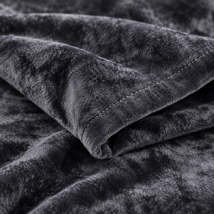 Velvet 3-Piece Duvet Cover Set, Charcoal Grey — detail